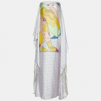 Pre Owned Fendi Multicolor Girl Printed Jacquard Strapless Maxi Dress S
