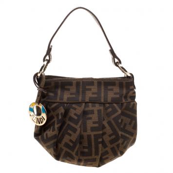 Pre Owned Fendi Tobacco Zucca Canvas Mini Chef Bag