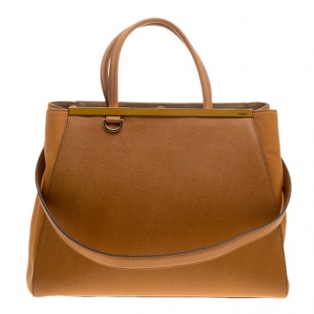Pre Owned Fendi Mustard Yellow Saffiano Leather 2Jours Tote