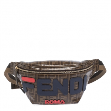 Pre Owned Fendi Brown Zucca Coated Canvas Spalmati Mania Belt Bag