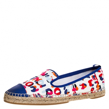 Pre Owned Fendi Multicolor Printed Canvas and Leather Flat Espadrilles Size 40