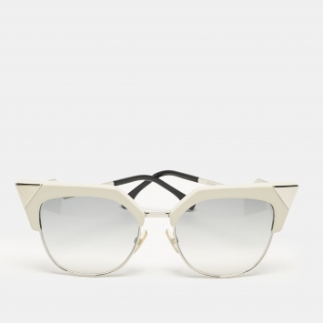 Pre Owned Fendi White/Grey Gradient FF0149/S Cat-Eye Sunglasses