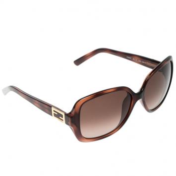 Pre Owned Fendi Brown Tortoise FS5227 Square Sunglasses