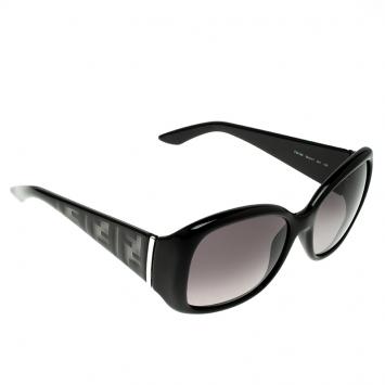 Pre Owned Fendi Black/Black Gradient FS5196 Logo Oversize Sunglasses