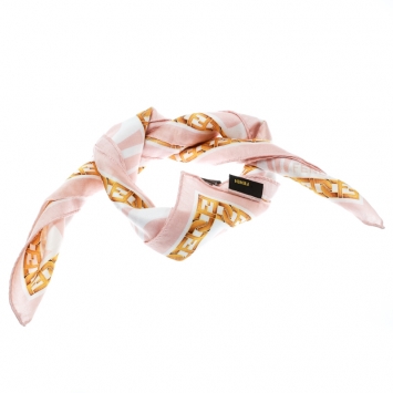 Pre Owned Fendi Pink Zucca Printed Cotton Square Handkerchief