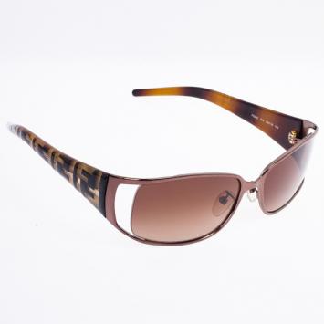 Pre Owned Fendi Zucca Temple Sunglasses