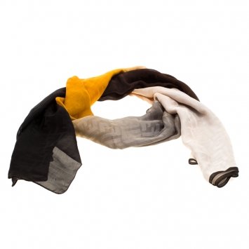 Pre Owned Fendi Multicolor Ombre Jacquard Silk Scarf
