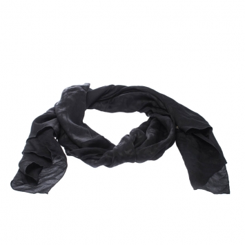 Pre Owned Fendi Black Zucca Monogram Silk Chiffon Scarf 