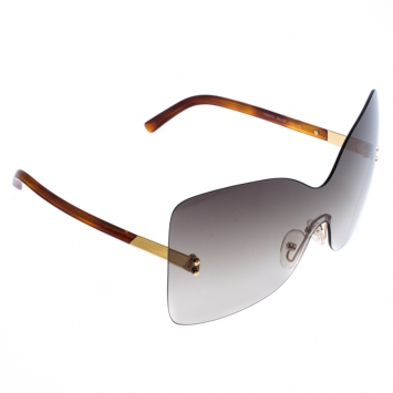 Pre Owned Fendi Brown/Green Gradient Runway Rimless Sunglasses