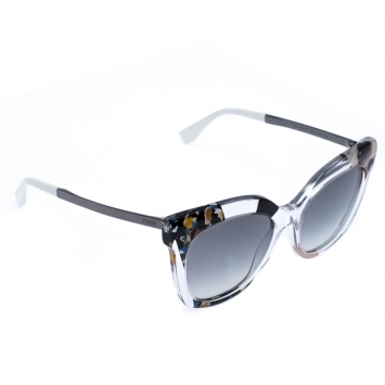 Pre Owned Fendi Clear Jungle/Dark Gradient FF 0179/S Cateye Sunglasses