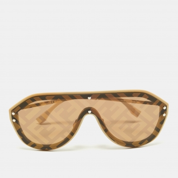 Pre Owned Fendi Brown FFM0039/G/S Shield Sunglasses