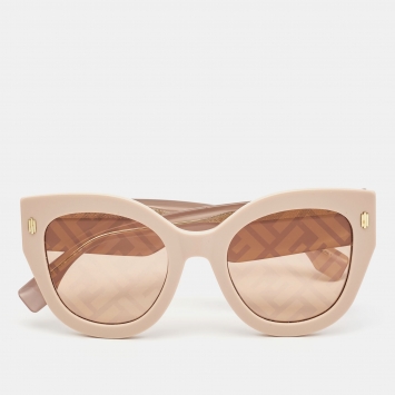 Pre Owned Fendi Peach FF0435/S Cat Eye Sunglasses