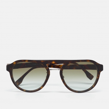 Pre Owned Fendi Brown Gradient FE40003U Aviator Sunglasses
