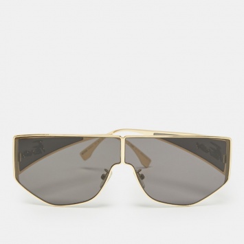 Pre Owned Fendi Black/Gold FE40051 Disco Geometric Sunglasses