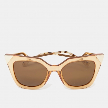 Pre Owned Fendi Honey/Brown FF 0060/S Iridia Cat Eye Sunglasses