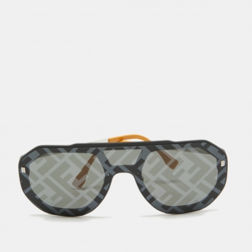 Pre Owned Fendi Black/Mustard FF40006U FF Evolution Shield Sunglasses