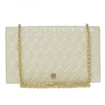 Pre Owned Fendi Beige Patent Leather Fendilicious WOC Shoulder Bag
