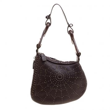 Pre Owned Fendi Brown Selleria Leather Oyster Hobo