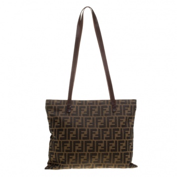 Pre Owned Fendi Tobacco Zucca Canvas Vintage Tote