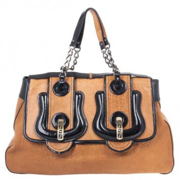 Pre Owned Fendi Brown Large Leather B Bag