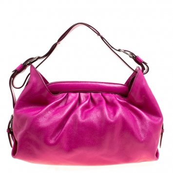 Pre Owned Fendi Pink Leather Doctor B Hobo