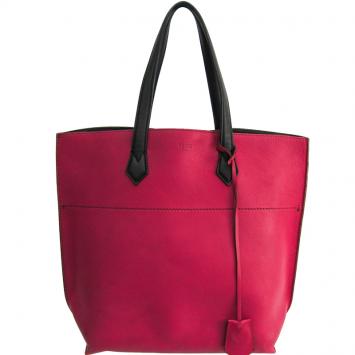 Pre Owned Fendi Pink/Black Leather All In Shopping Tote