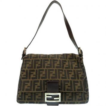 Pre Owned Fendi Tobacco Zucca Canvas Mama Forever Shoulder Bag