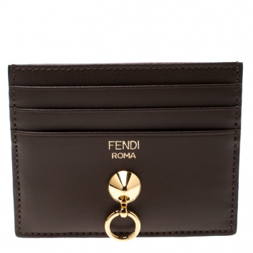 Pre Owned Fendi Tri Color Leather 6CC Card Holder
