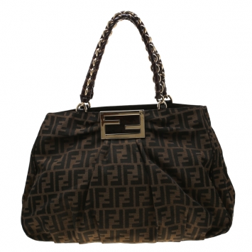 Pre Owned Fendi Tobacco/Brown Zucca Canvas Large Mia Tote