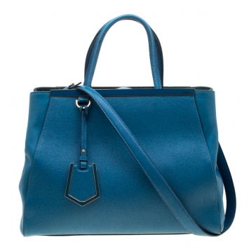 مملوكة مسبقًا Fendi Blue Saffiano Leather 2Jours Top Handle Bag