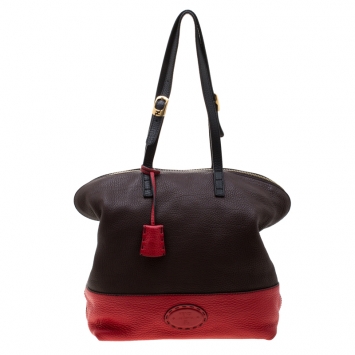 Pre Owned Fendi Colorblock Leather 2Bag Tote