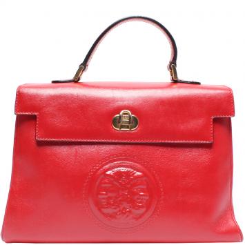 Pre Owned Fendi Red Leather Top Handle Bag