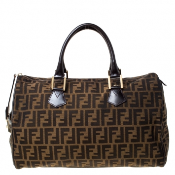 مملوكة مسبقًا Fendi Tobacco Zucca Canvas Large Boston Bag