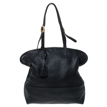 Pre Owned Fendi Black Leather 2Bag Tote