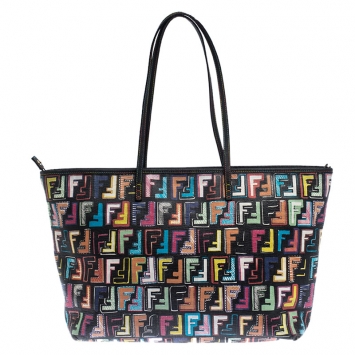 Pre Owned Fendi Multicolor Zucca Coated Canvas Roll Tote