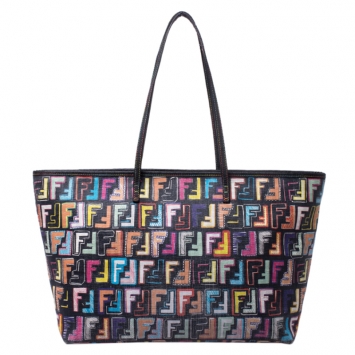 Pre Owned Fendi Multicolor Zucca Coated Canvas Large Roll Tote