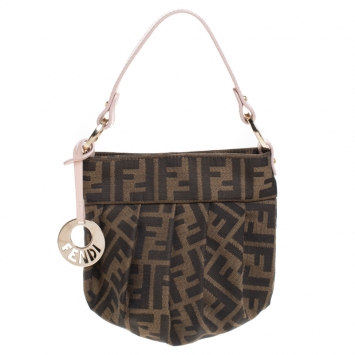 Pre Owned Fendi Tobacco Zucca Canvas Mini Chef Bag