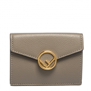 Pre Owned Fendi Beige Leather F is Fendi  Small Wallet