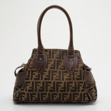 Pre Owned Fendi Brown Zucca De Jour Handbag