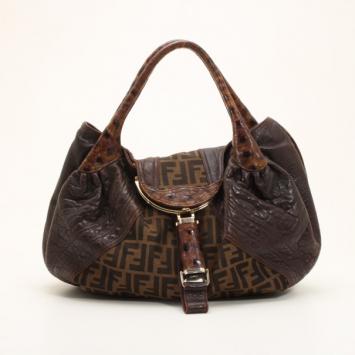 Pre Owned Fendi Zucca Turtle Spy Bag