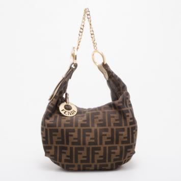 Pre Owned Fendi Zucca Chef Chain Link Hobo