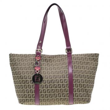 Pre Owned Fendi Beige Zucchino Canvas Superstar Shopping Tote