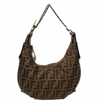 Pre Owned Fendi Tobacco Zucca Canvas Chef Hobo
