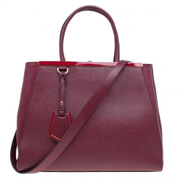 Pre Owned Fendi Red Saffiano Leather 2Jours Tote