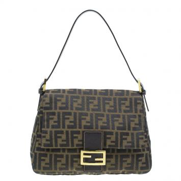 Pre Owned Fendi Brown Tobacco Zucca Mama Baguette