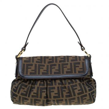 Pre Owned Fendi Tobacco Zucca Canvas Chef Shoulder Bag