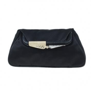 Pre Owned Fendi Black Satin Clutch