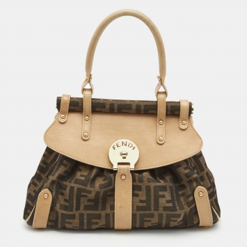 مملوكة مسبقًا Fendi Tobacco Zucca Canvas and Leather Small Magic Satchel