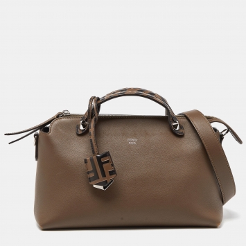 Pre Owned Fendi Brown/Black Leather Medium By The Way Bag