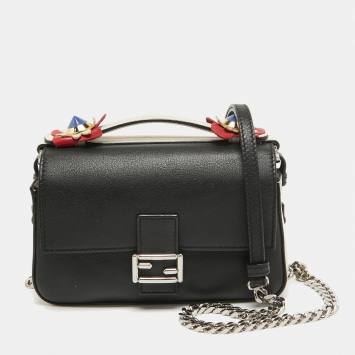 Pre Owned Fendi Multicolor Leather Micro Flowerland Double Baguette Bag